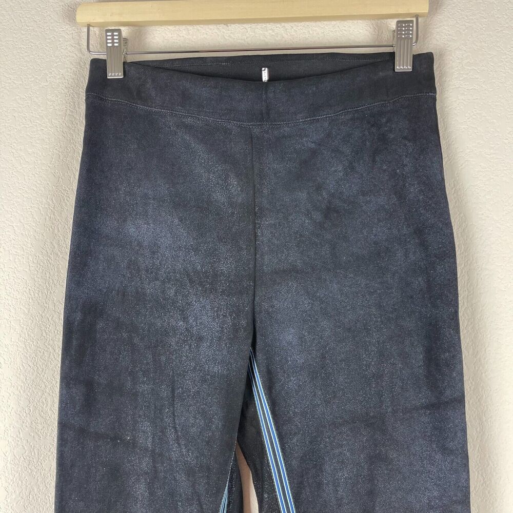 Elie Tahari Roxanna Lambskin Suede Skinny Pants Womens Medium Blue Shimmery - Picture 3 of 15